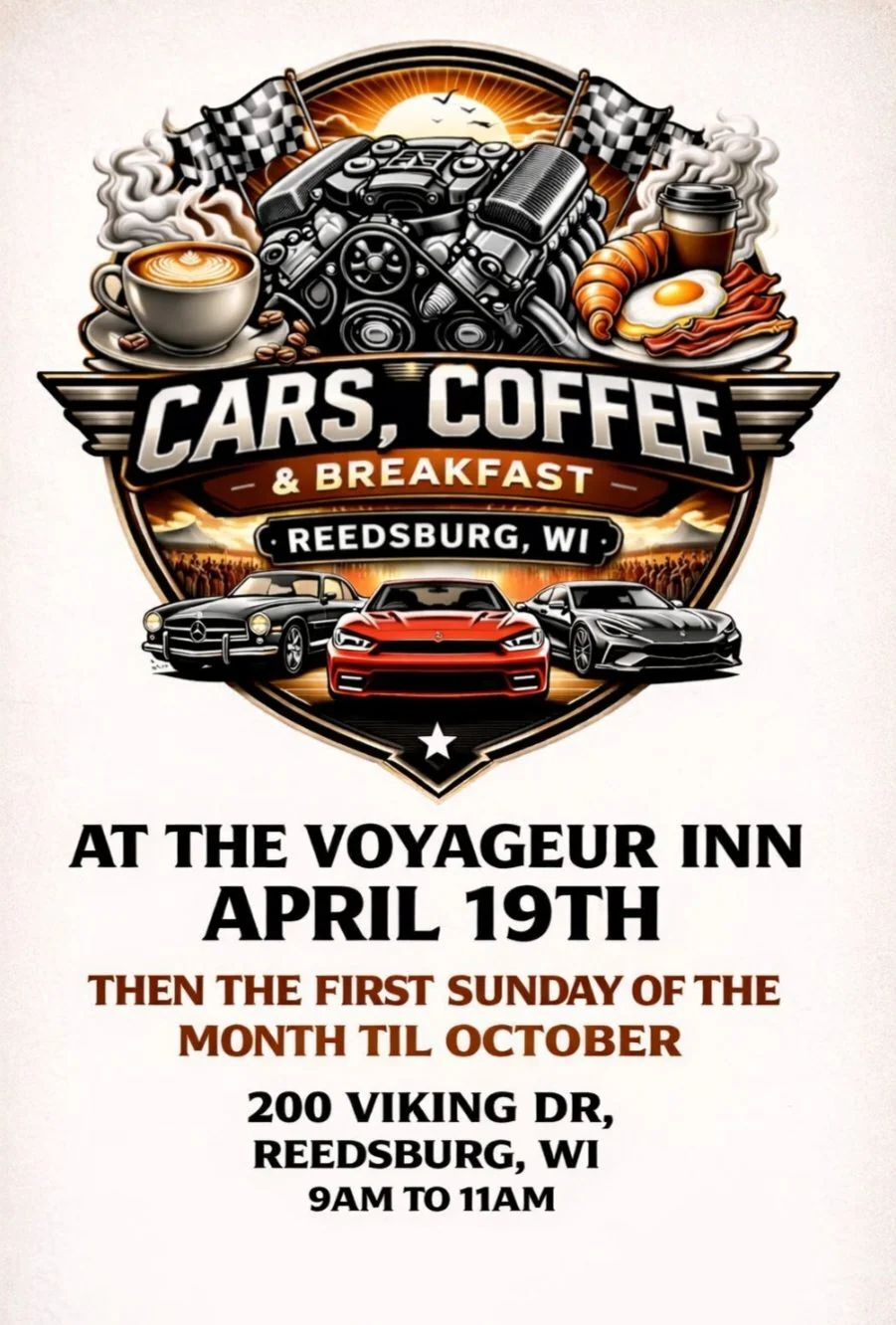 Photo of Cars & Coffee at the Voyageur Inn Event
